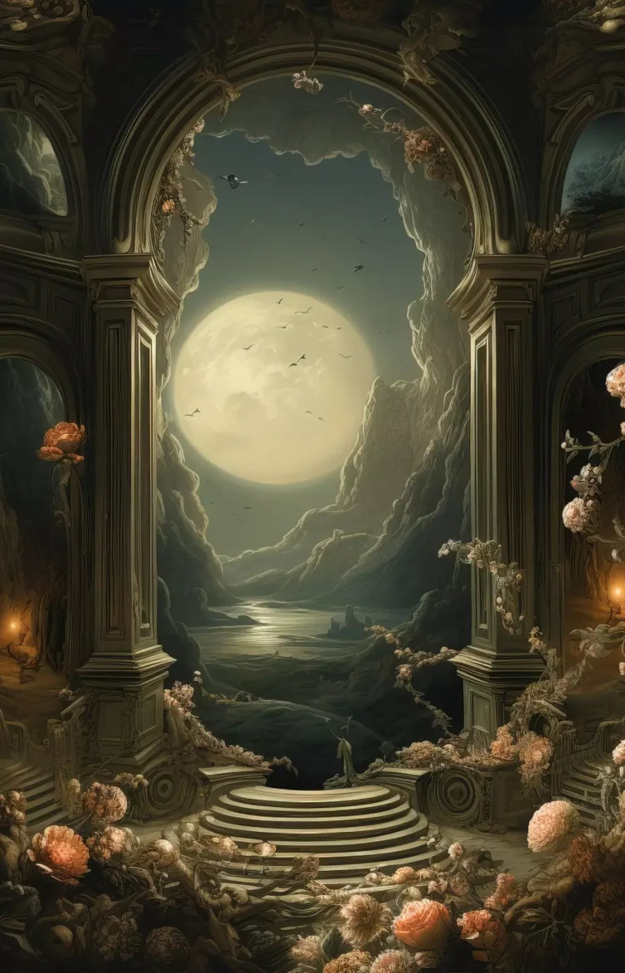 Haunted Elegance I 9’X14’ Ultracloth (108 X 168 Inch) Backdrop