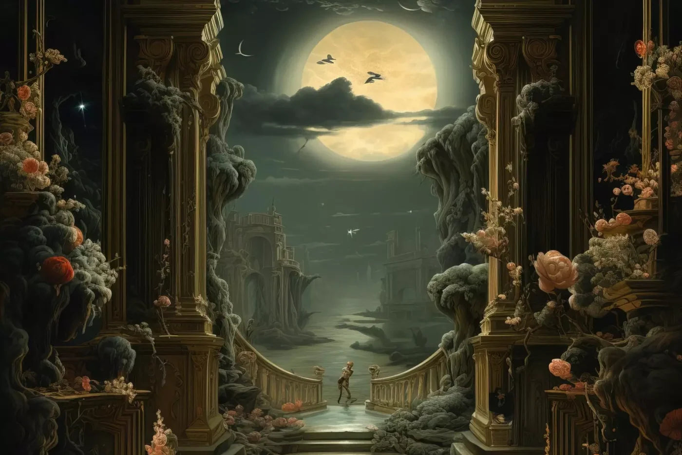 Haunted Elegance Ii 12’X8’ Ultracloth (144 X 96 Inch) Backdrop