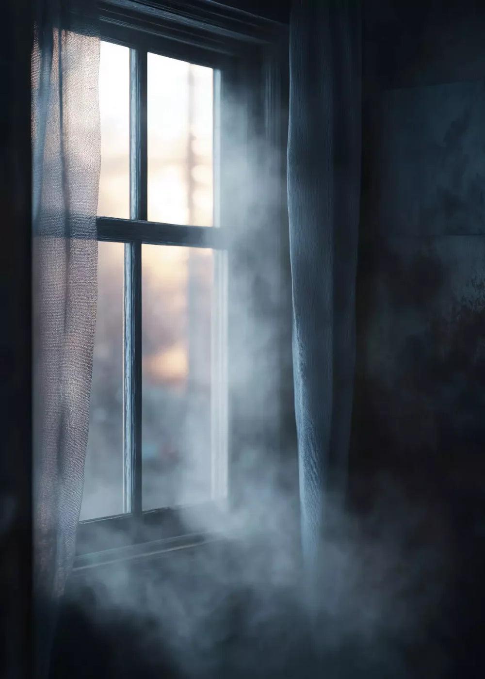 Haunted Window 5’X7’ Ultracloth (60 X 84 Inch) Backdrop