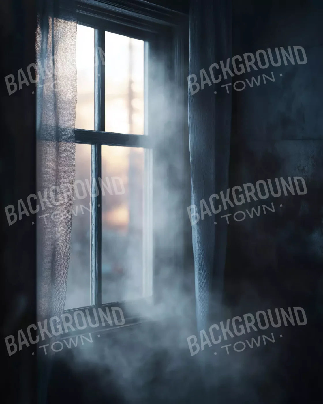 Haunted Window 8’X10’ Fleece (96 X 120 Inch) Backdrop