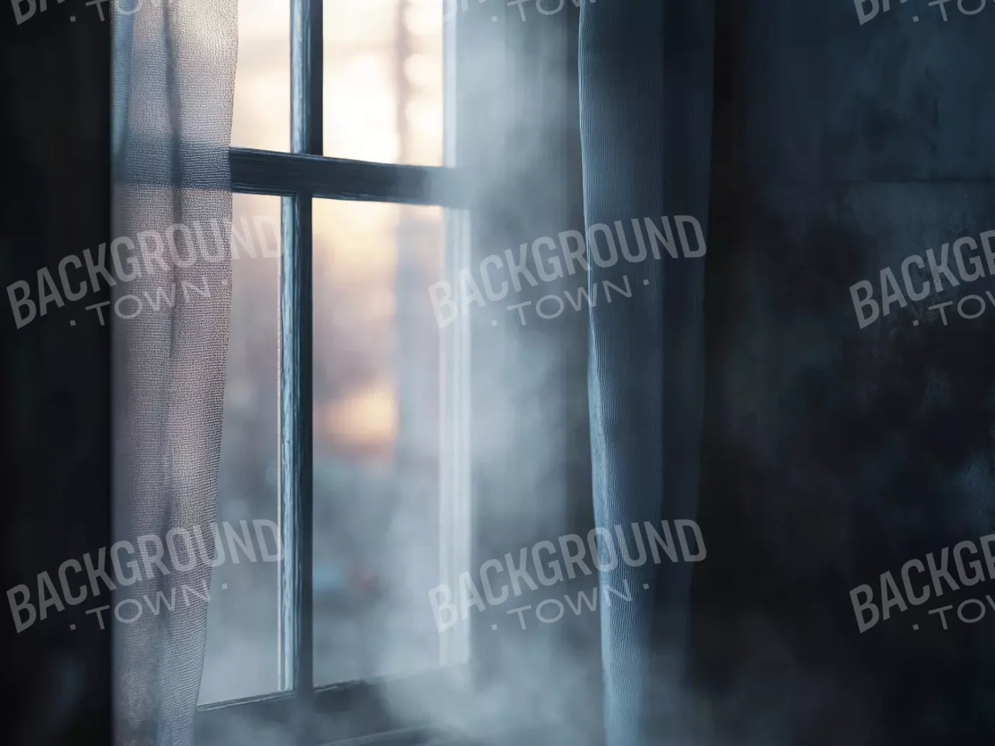 Haunted Window 8’X6’ Fleece (96 X 72 Inch) Backdrop