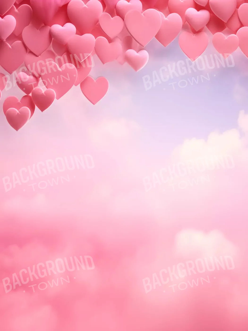 Heart In The Clouds I 6X8 Fleece ( 72 X 96 Inch ) Backdrop