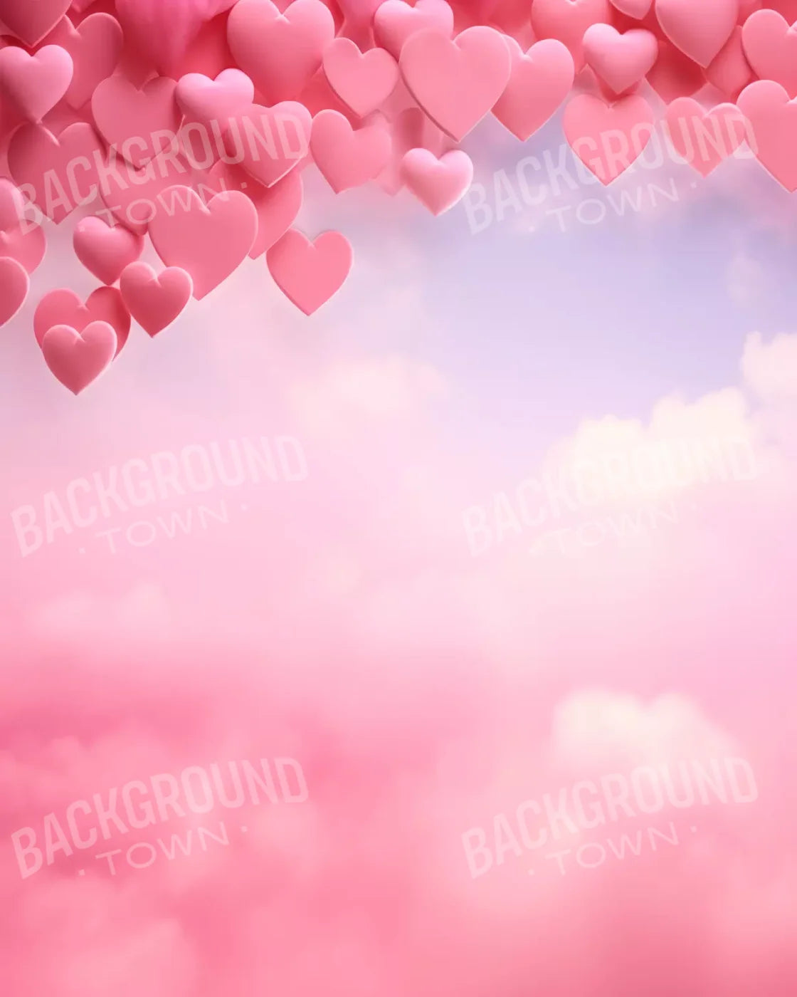 Heart In The Clouds I 8X10 Fleece ( 96 X 120 Inch ) Backdrop