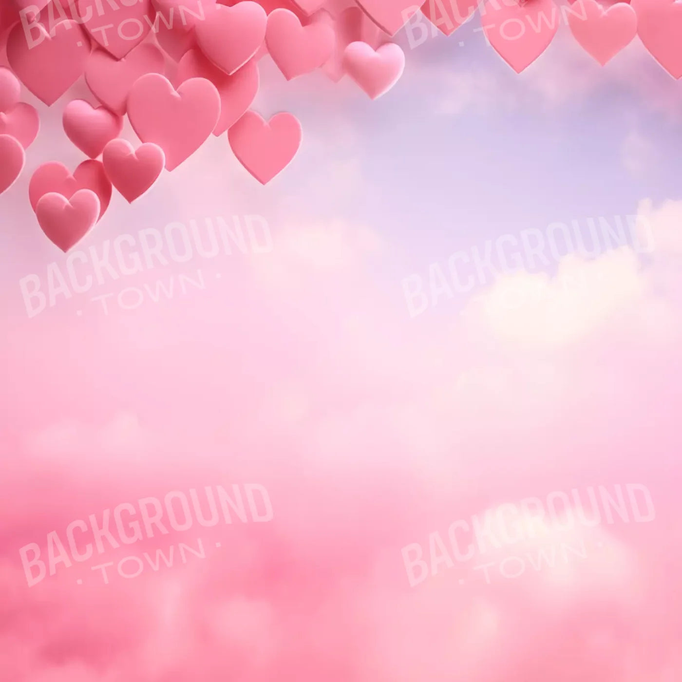 Heart In The Clouds I 8X8 Fleece ( 96 X Inch ) Backdrop