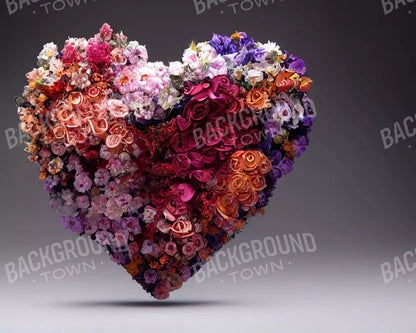 Heart Of Flowers 10’X8’ Fleece (120 X 96 Inch) Backdrop