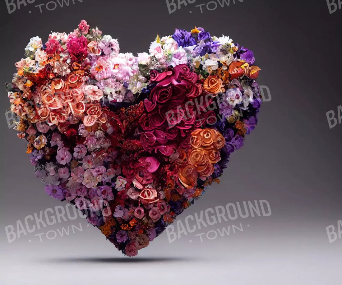 Heart Of Flowers 5’X4’2 Fleece (60 X 50 Inch) Backdrop