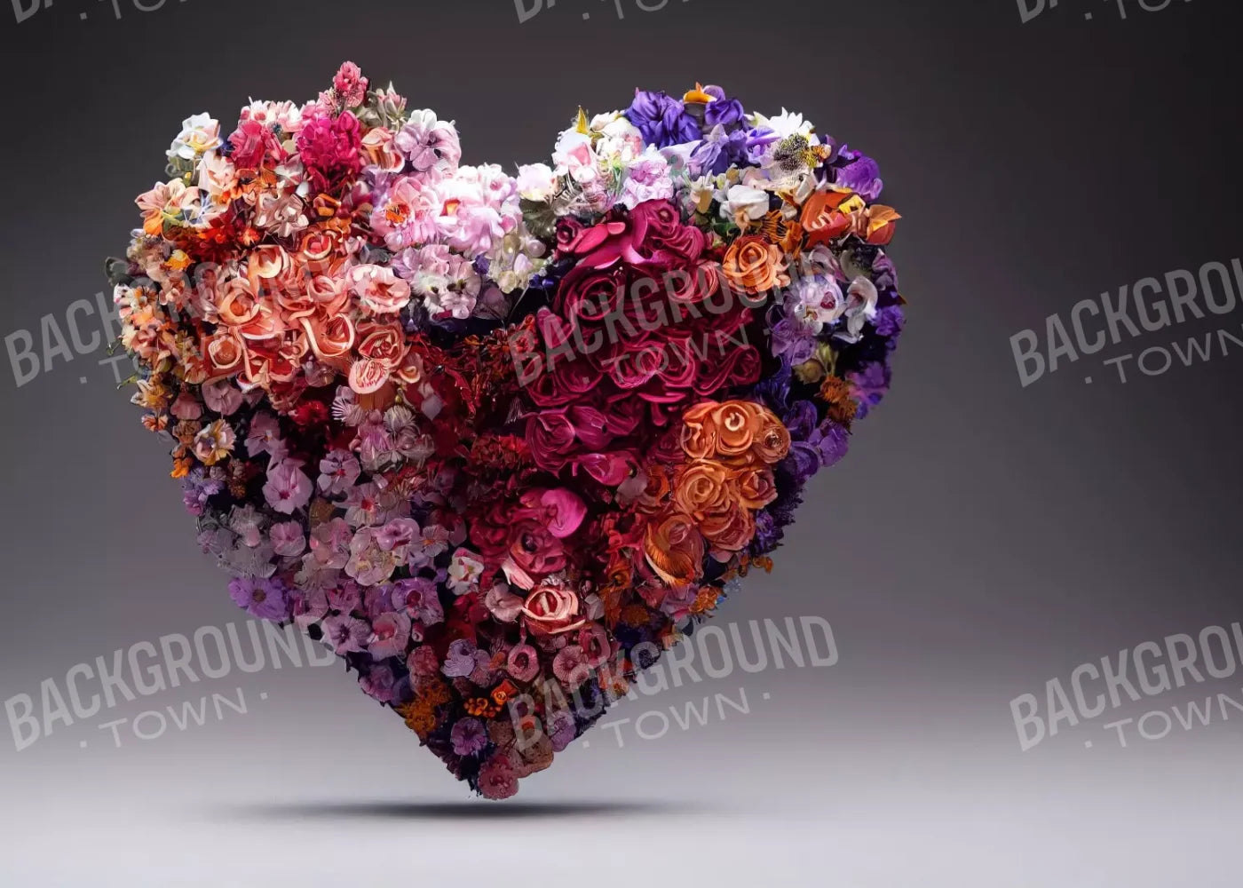Heart Of Flowers 7’X5’ Ultracloth (84 X 60 Inch) Backdrop