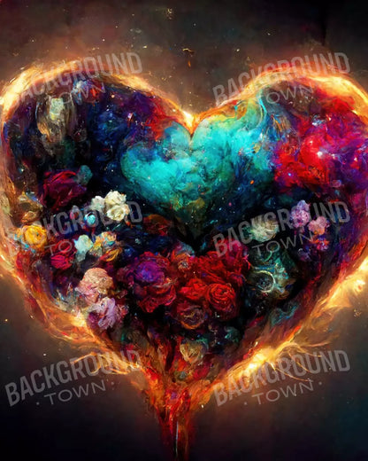 Heart On Fire Ii 8’X10’ Fleece (96 X 120 Inch) Backdrop