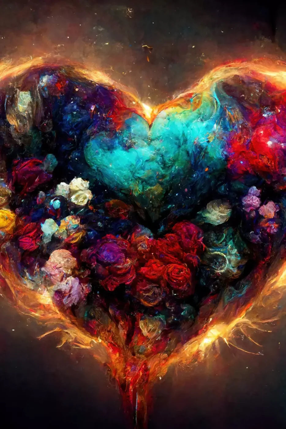 Heart On Fire Ii 8’X12’ Ultracloth (96 X 144 Inch) Backdrop