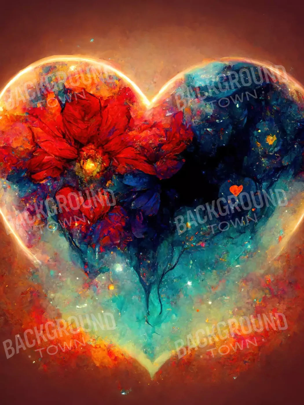Heart On Fire Iii 6’X8’ Fleece (72 X 96 Inch) Backdrop