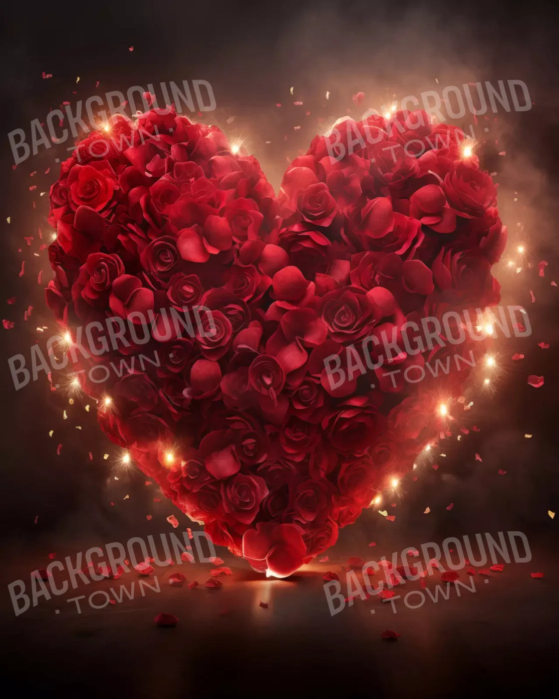 Heart On Fire 8’X10’ Fleece (96 X 120 Inch) Backdrop