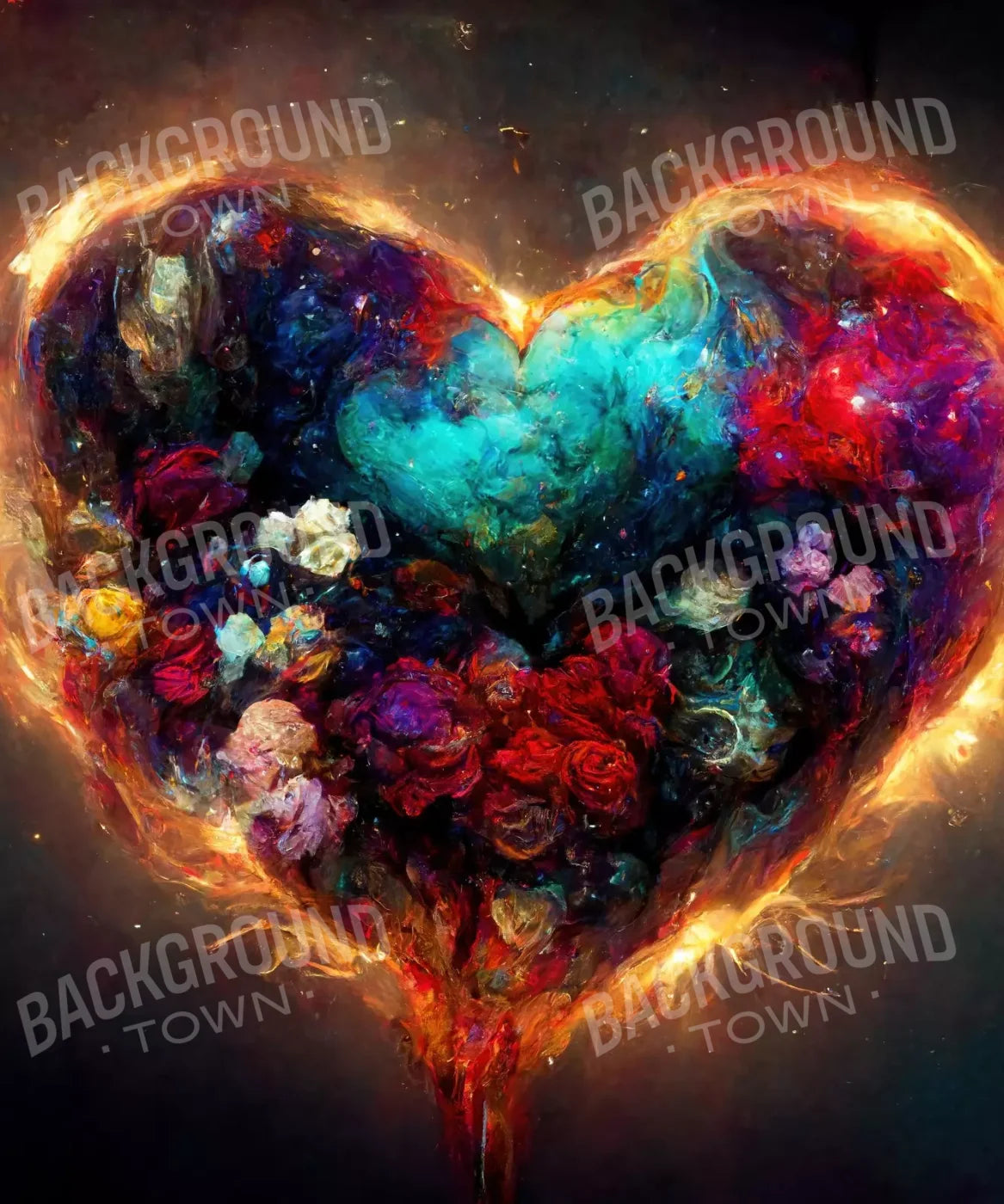 Heart On Fire Ii 10’X12’ Ultracloth (120 X 144 Inch) Backdrop