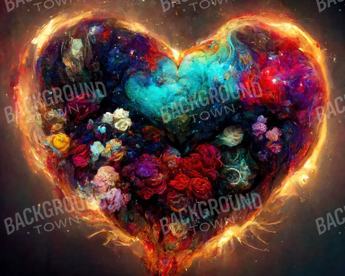 Heart On Fire Ii 10’X8’ Fleece (120 X 96 Inch) Backdrop