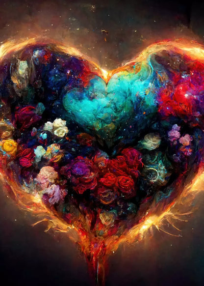 Heart On Fire Ii 5’X7’ Ultracloth (60 X 84 Inch) Backdrop