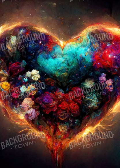 Heart On Fire Ii 5’X7’ Ultracloth (60 X 84 Inch) Backdrop