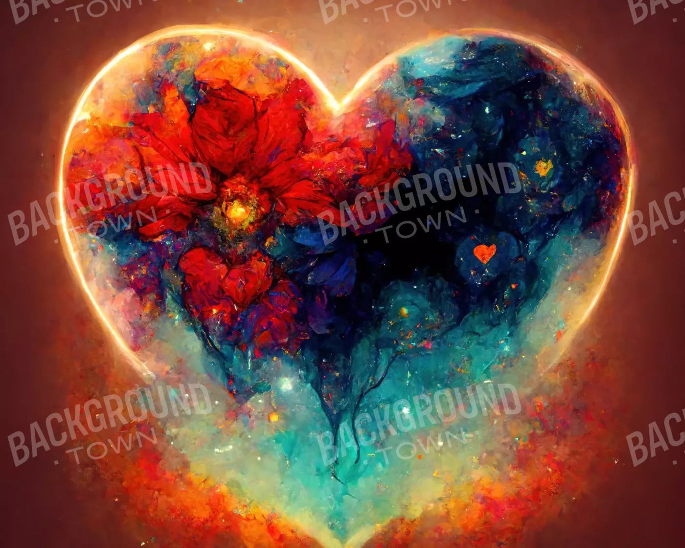 Heart On Fire Iii 10’X8’ Fleece (120 X 96 Inch) Backdrop