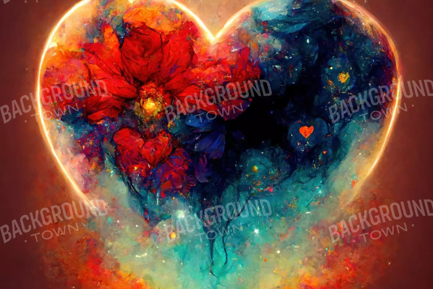 Heart On Fire Iii 12’X8’ Ultracloth (144 X 96 Inch) Backdrop