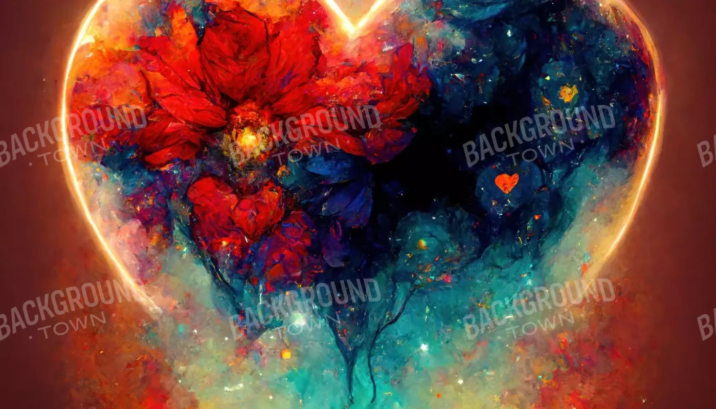 Heart On Fire Iii 14’X8’ Ultracloth (168 X 96 Inch) Backdrop