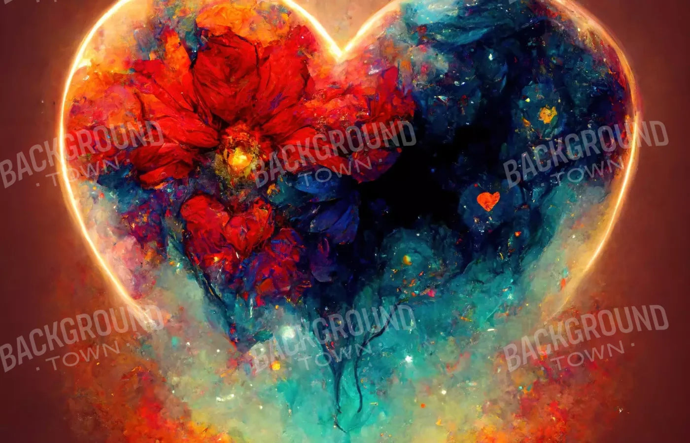 Heart On Fire Iii 14’X9’ Ultracloth (168 X 108 Inch) Backdrop