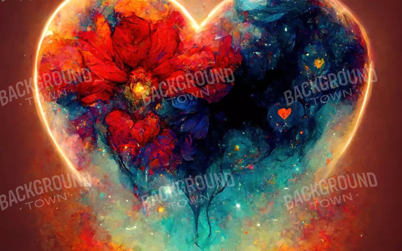 Heart On Fire Iii 16’X10’ Ultracloth (192 X 120 Inch) Backdrop