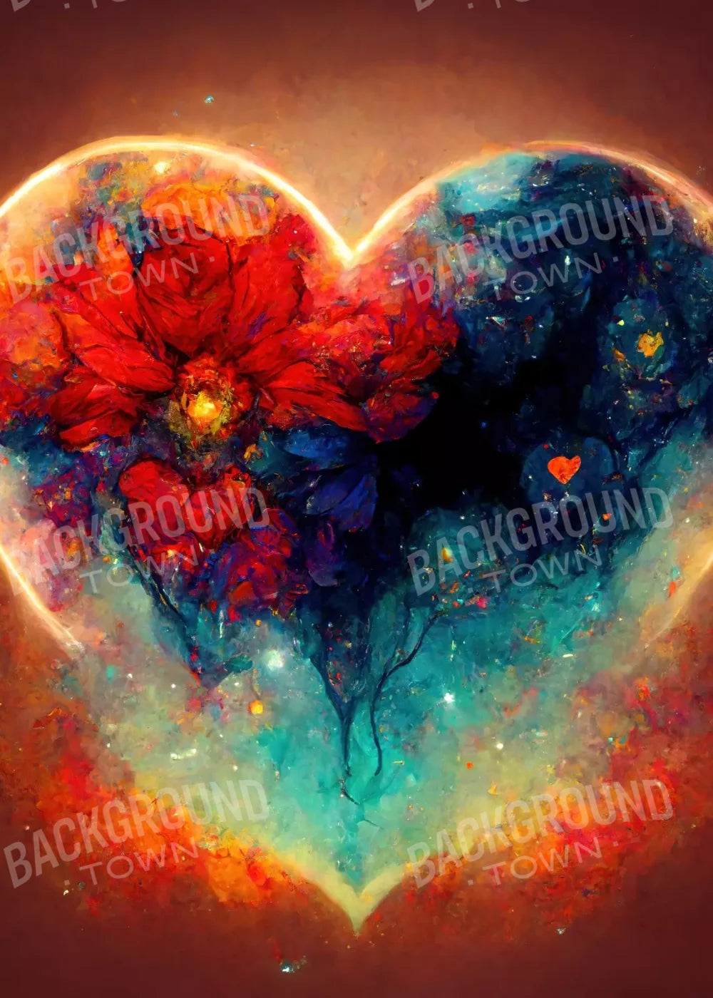 Heart On Fire Iii 5’X7’ Ultracloth (60 X 84 Inch) Backdrop