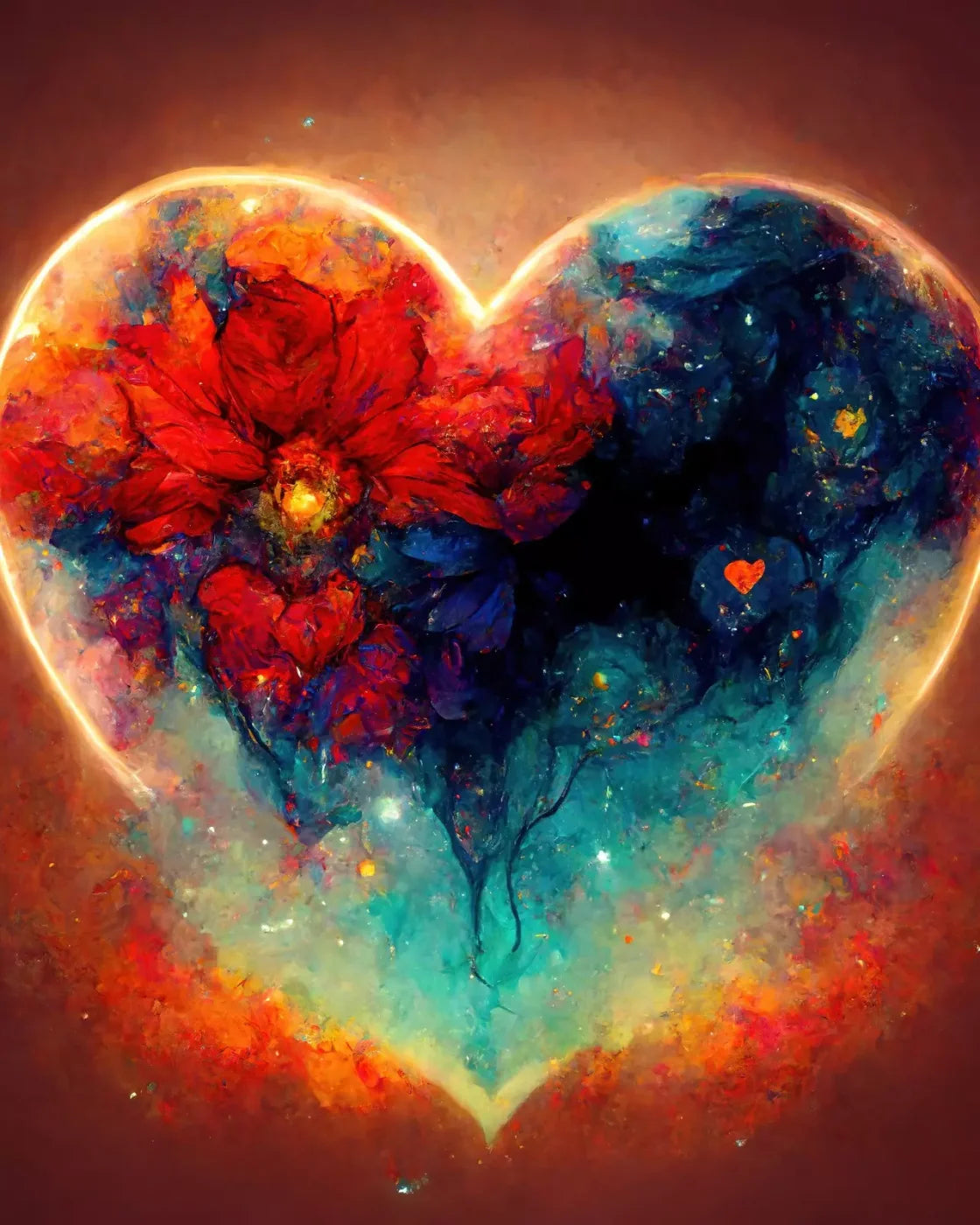 Heart On Fire Iii 8’X10’ Fleece (96 X 120 Inch) Backdrop