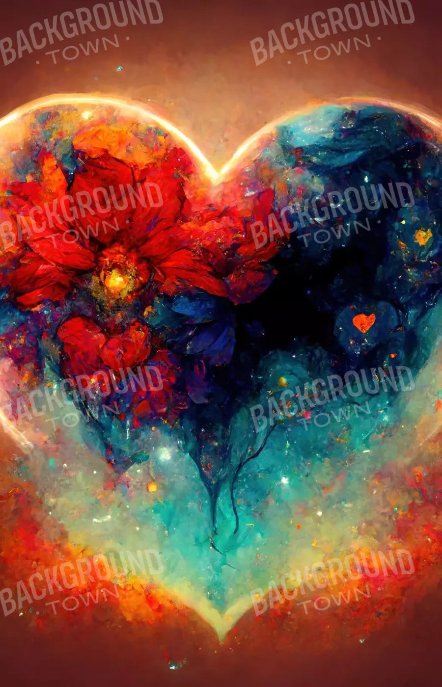 Heart On Fire Iii 9’X14’ Ultracloth (108 X 168 Inch) Backdrop