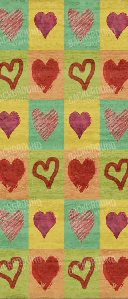 Hearts 5X12 Ultracloth For Westcott X-Drop ( 60 X 144 Inch ) Backdrop