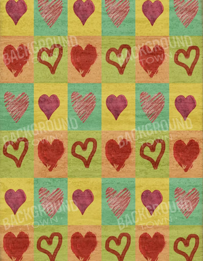 Hearts 6X8 Fleece ( 72 X 96 Inch ) Backdrop