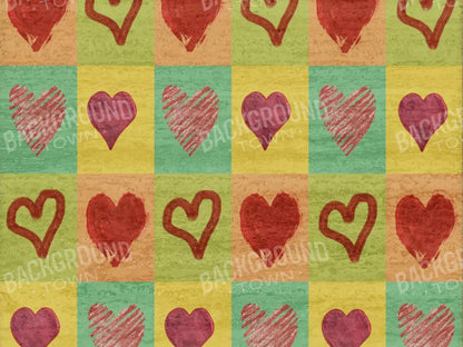 Hearts 7X5 Ultracloth ( 84 X 60 Inch ) Backdrop