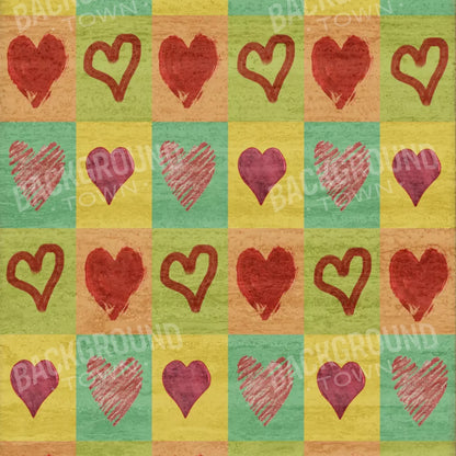 Hearts 8X8 Fleece ( 96 X Inch ) Backdrop