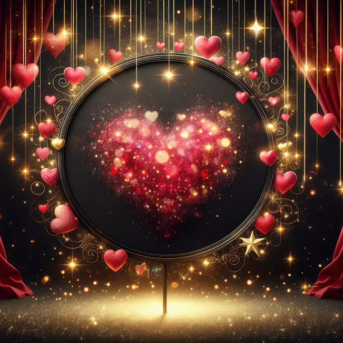 Hearts Everywhere 10’X10’ Ultracloth (120 X Inch) Backdrop