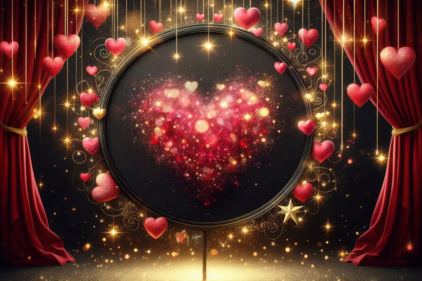 Hearts Everywhere 12’X8’ Ultracloth (144 X 96 Inch) Backdrop