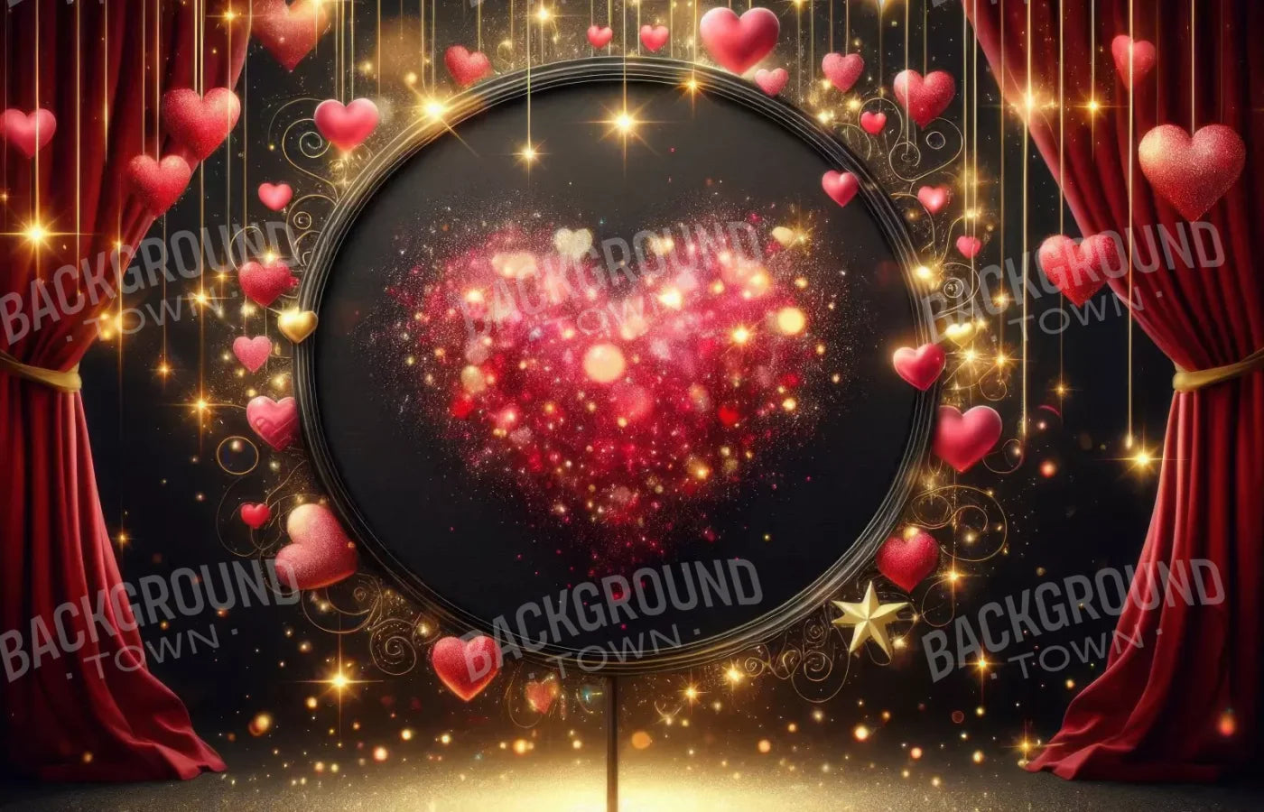 Hearts Everywhere 14’X9’ Ultracloth (168 X 108 Inch) Backdrop