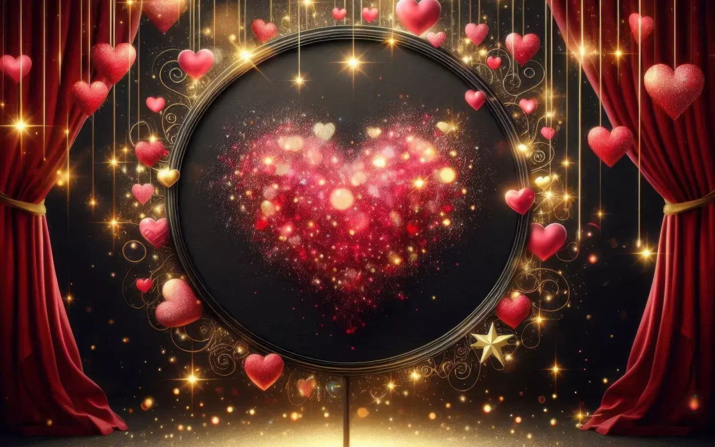 Hearts Everywhere 16’X10’ Ultracloth (192 X 120 Inch) Backdrop