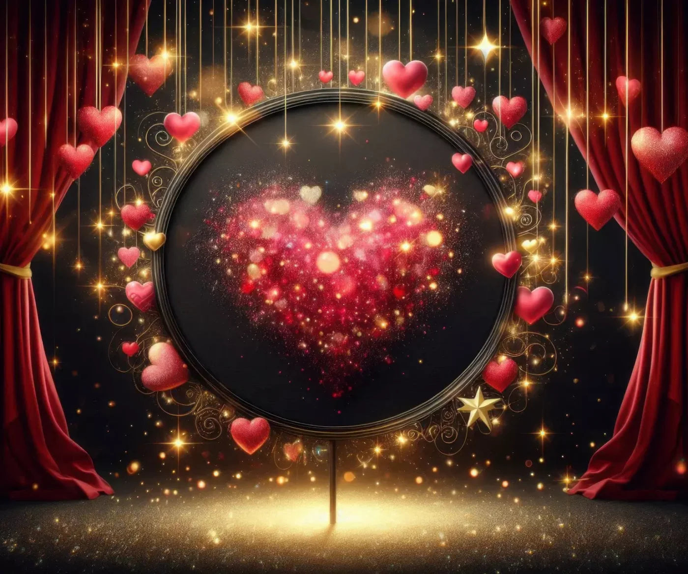 Hearts Everywhere 5’X4’2 Fleece (60 X 50 Inch) Backdrop