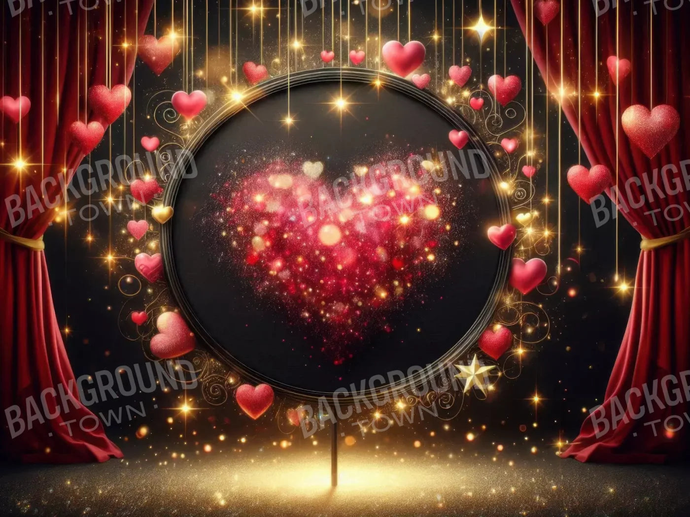 Hearts Everywhere 6’8X5’ Fleece (80 X 60 Inch) Backdrop