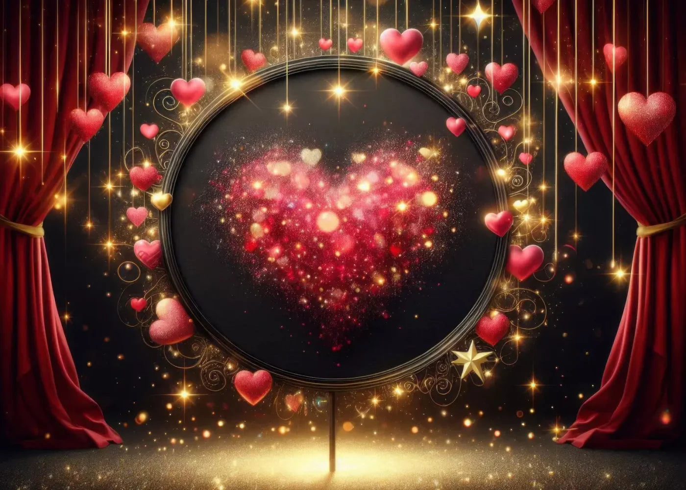 Hearts Everywhere 7’X5’ Ultracloth (84 X 60 Inch) Backdrop