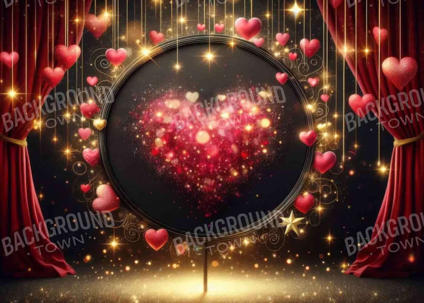 Hearts Everywhere 7’X5’ Ultracloth (84 X 60 Inch) Backdrop