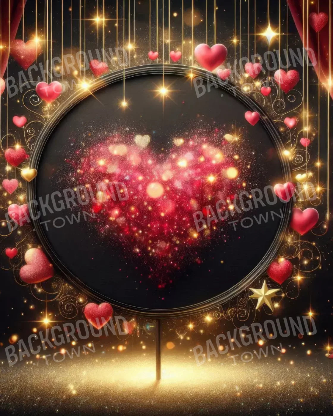 Hearts Everywhere 8’X10’ Fleece (96 X 120 Inch) Backdrop