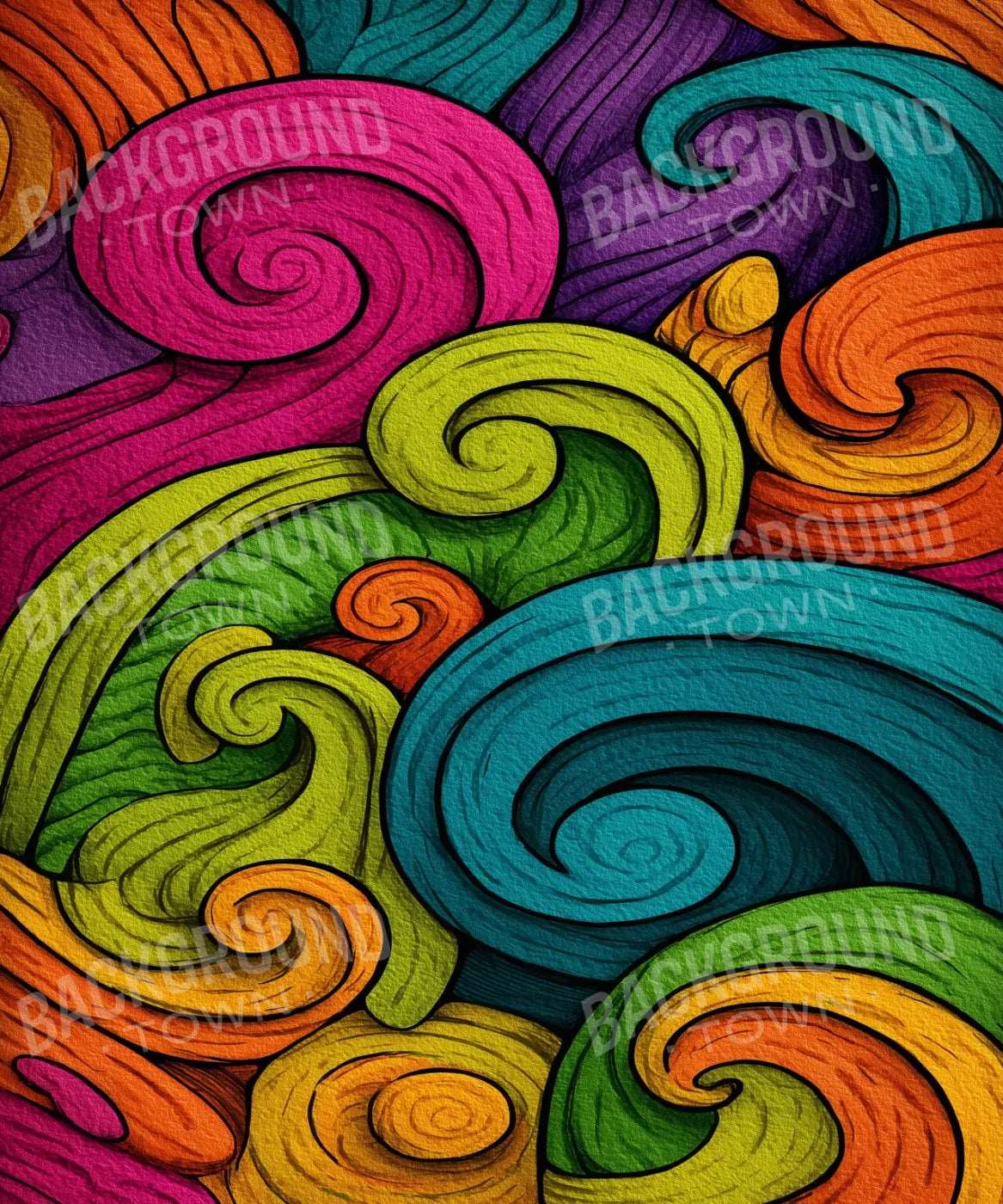 Highlighter Swirls 10’x12’ UltraCloth (120 x 144 inch) Backdrop