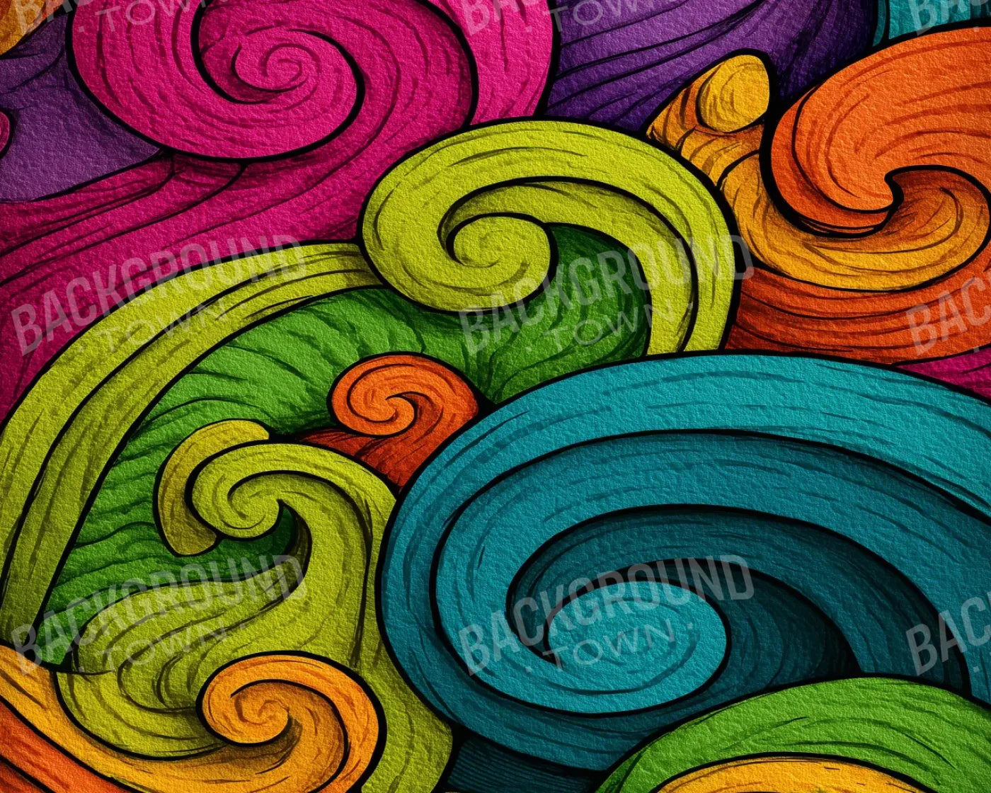 Highlighter Swirls 10’x8’ Fleece (120 x 96 inch) Backdrop