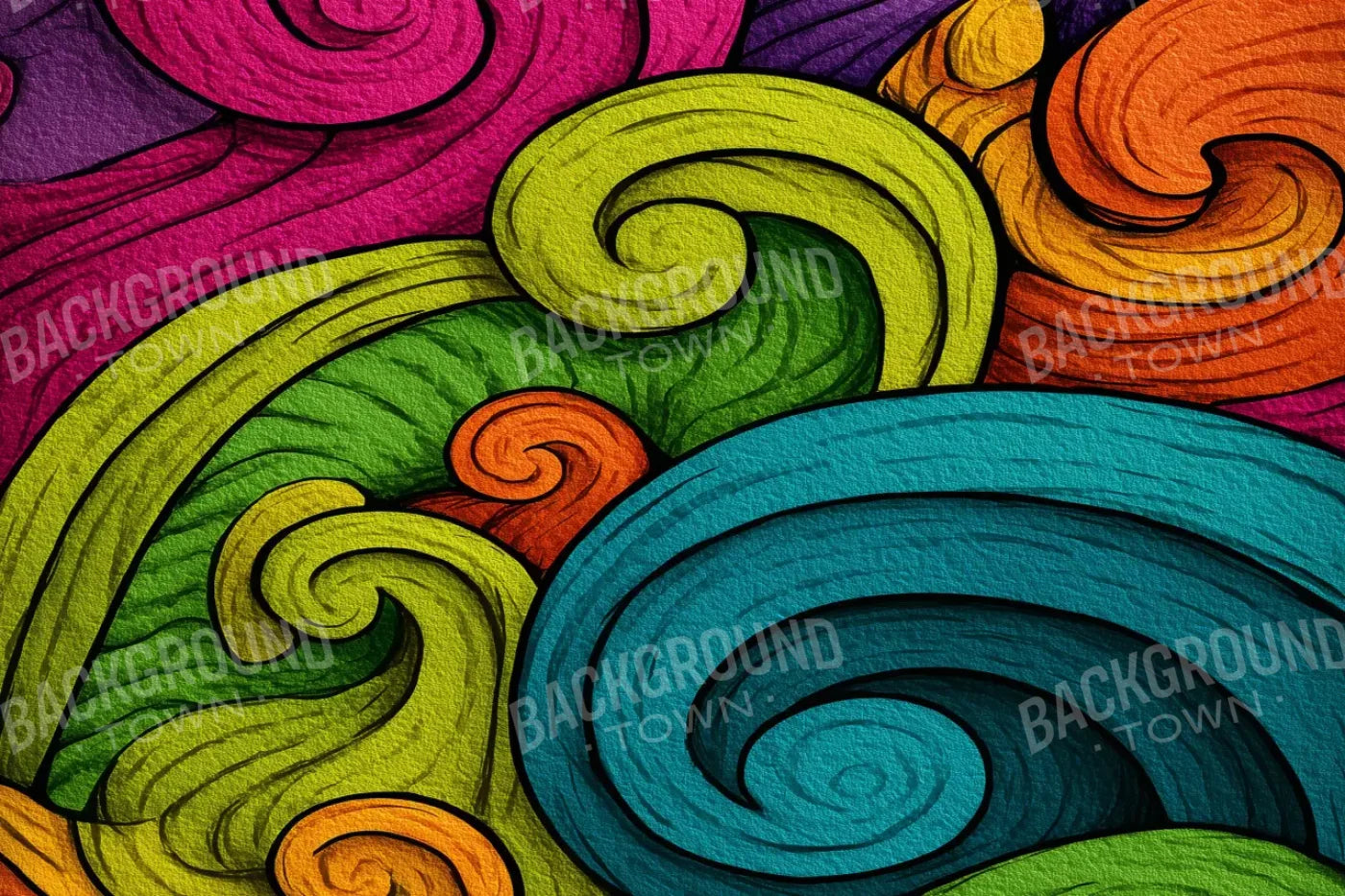 Highlighter Swirls 12’x8’ UltraCloth (144 x 96 inch) Backdrop