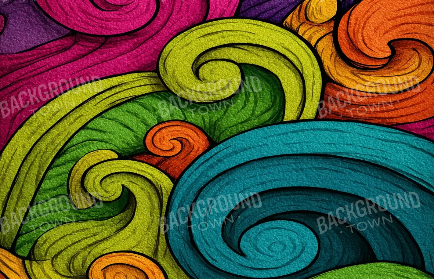 Highlighter Swirls 14’x9’ UltraCloth (168 x 108 inch) Backdrop