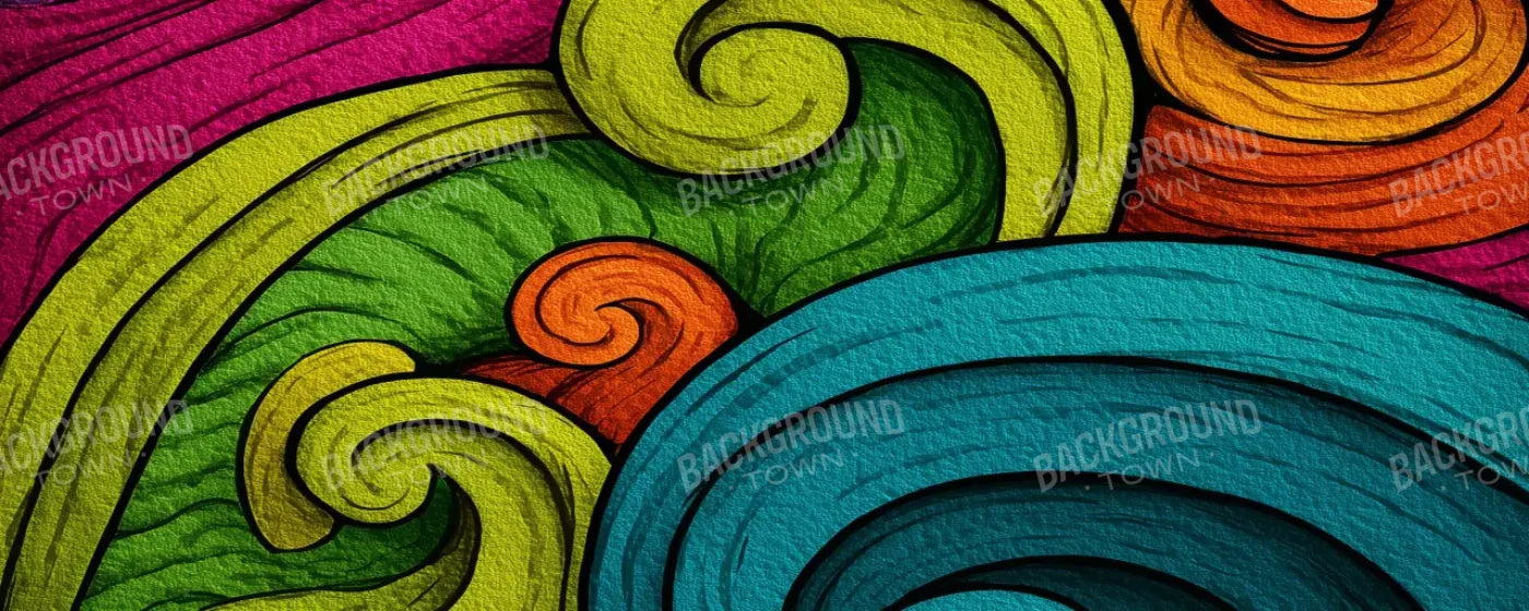 Highlighter Swirls 20’x8’ UltraCloth (240 x 96 inch) Backdrop