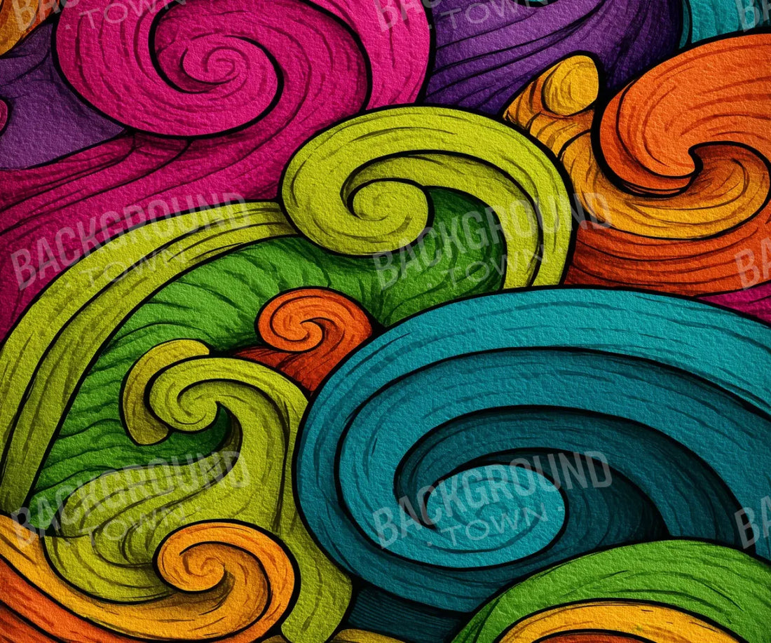 Highlighter Swirls 5’x4’2 Fleece (60 x 50 inch) Backdrop