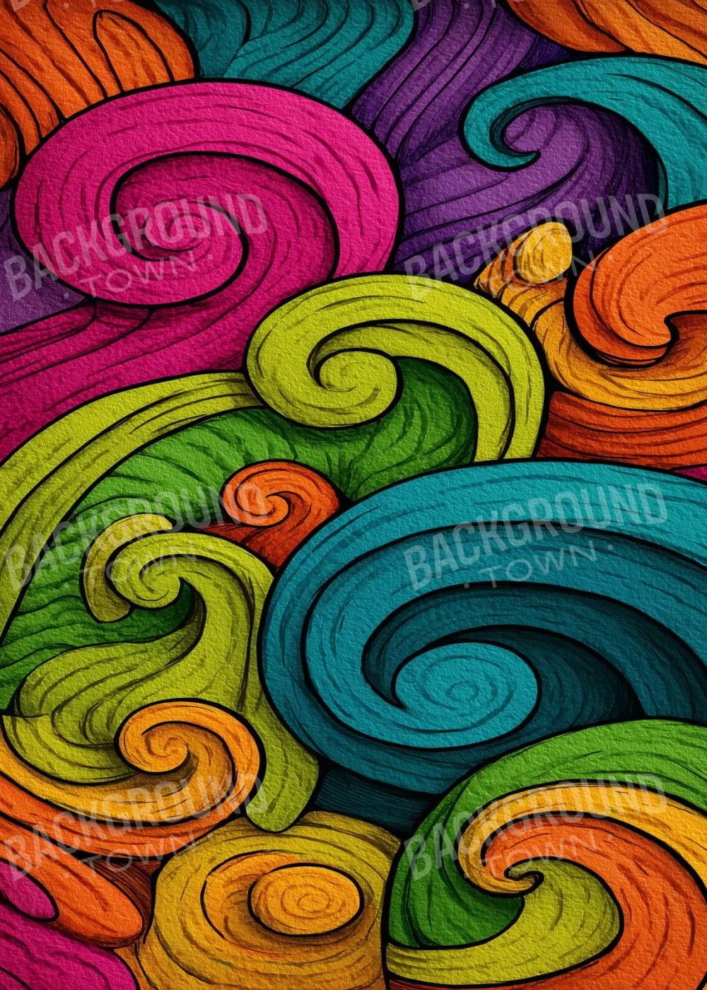 Highlighter Swirls 5’x7’ UltraCloth (60 x 84 inch) Backdrop