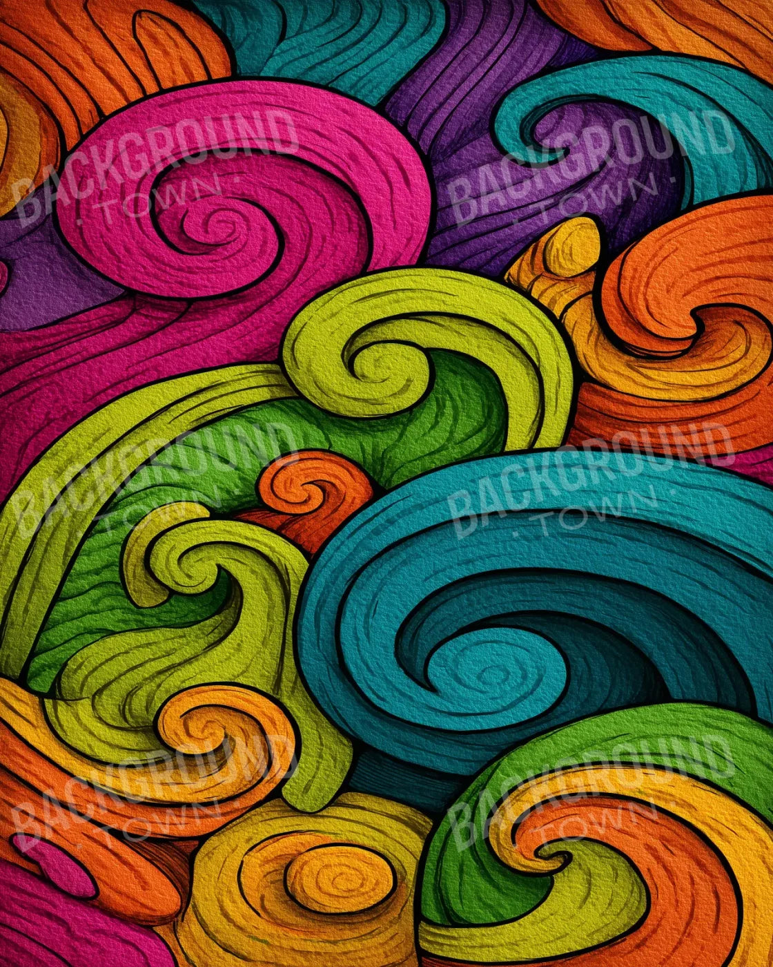 Highlighter Swirls 8’x10’ Fleece (96 x 120 inch) Backdrop
