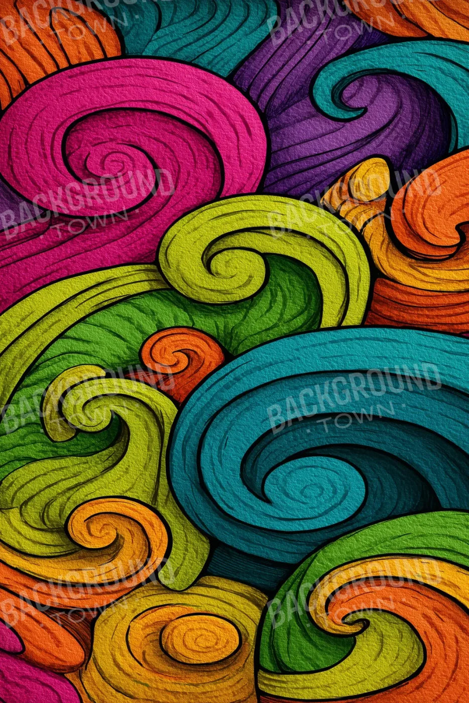 Highlighter Swirls 8’x12’ UltraCloth (96 x 144 inch) Backdrop