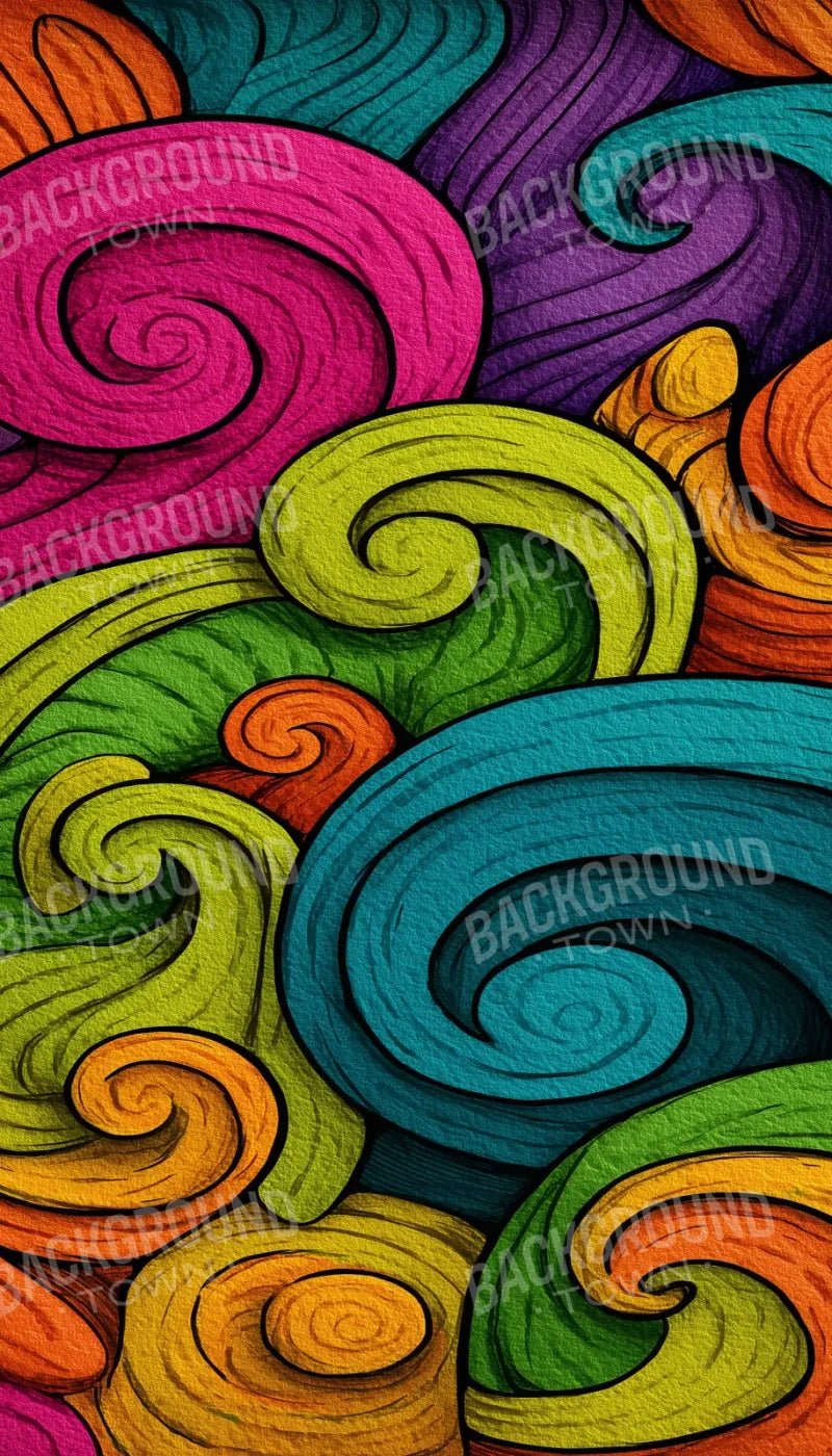 Highlighter Swirls 8’x14’ UltraCloth (96 x 168 inch) Backdrop